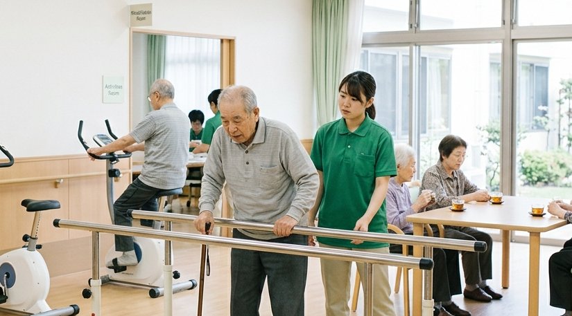 施設内のリハビリ風景